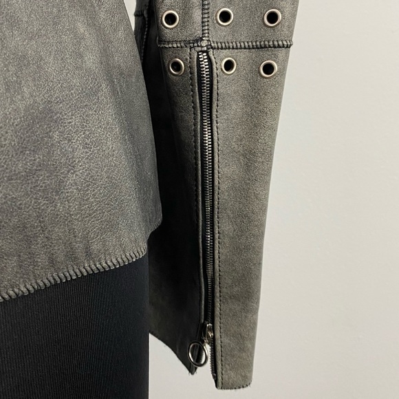 * Estrella G Made in Spain Edgy Leather Jacket Size 42  Grommets - Picture 16 of 16